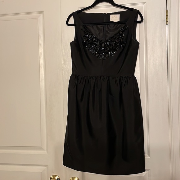 Kate Spade Black Cupcake Dress Embellished Neckline Size Small - Picture 4 of 16